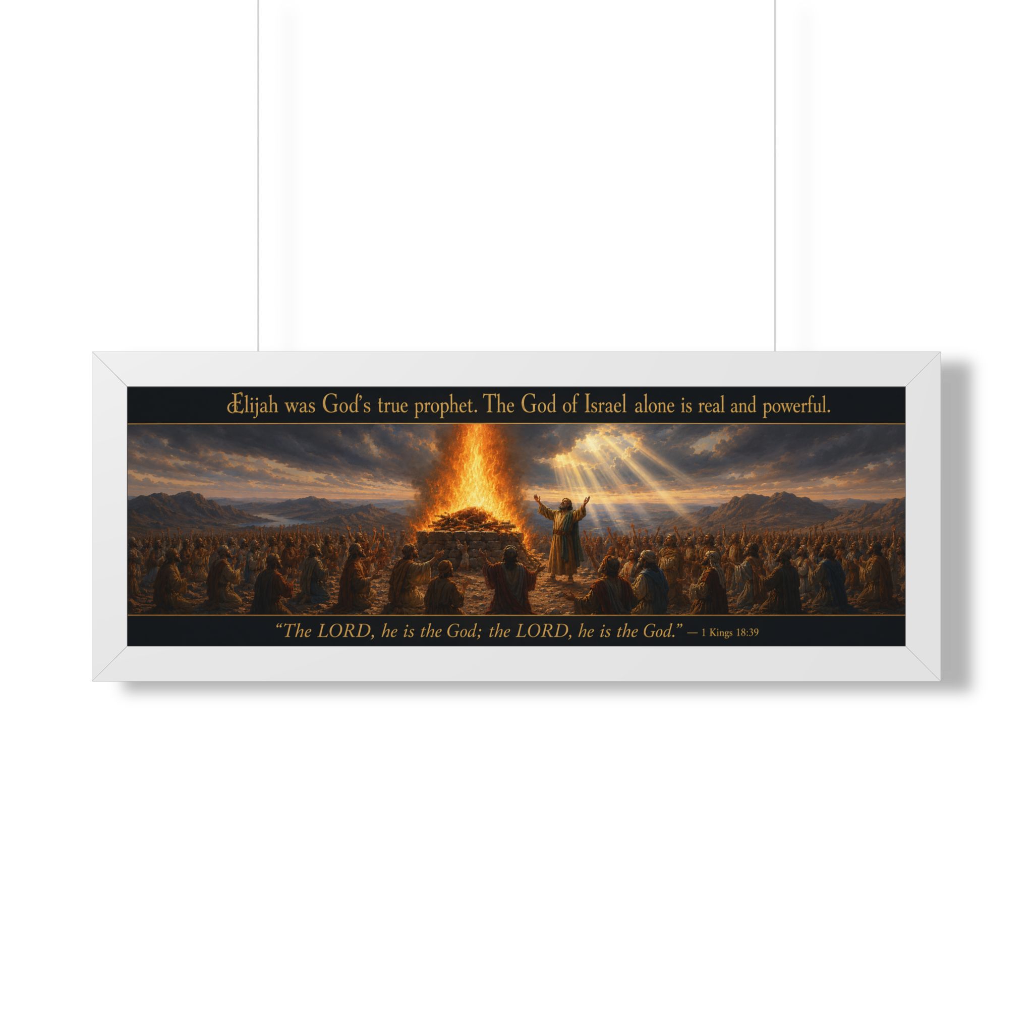 Elijah at Mount Carmel Landscape Wall Art | 1 Kings Biblical Prophet Decor | Faith Gift - Image 3