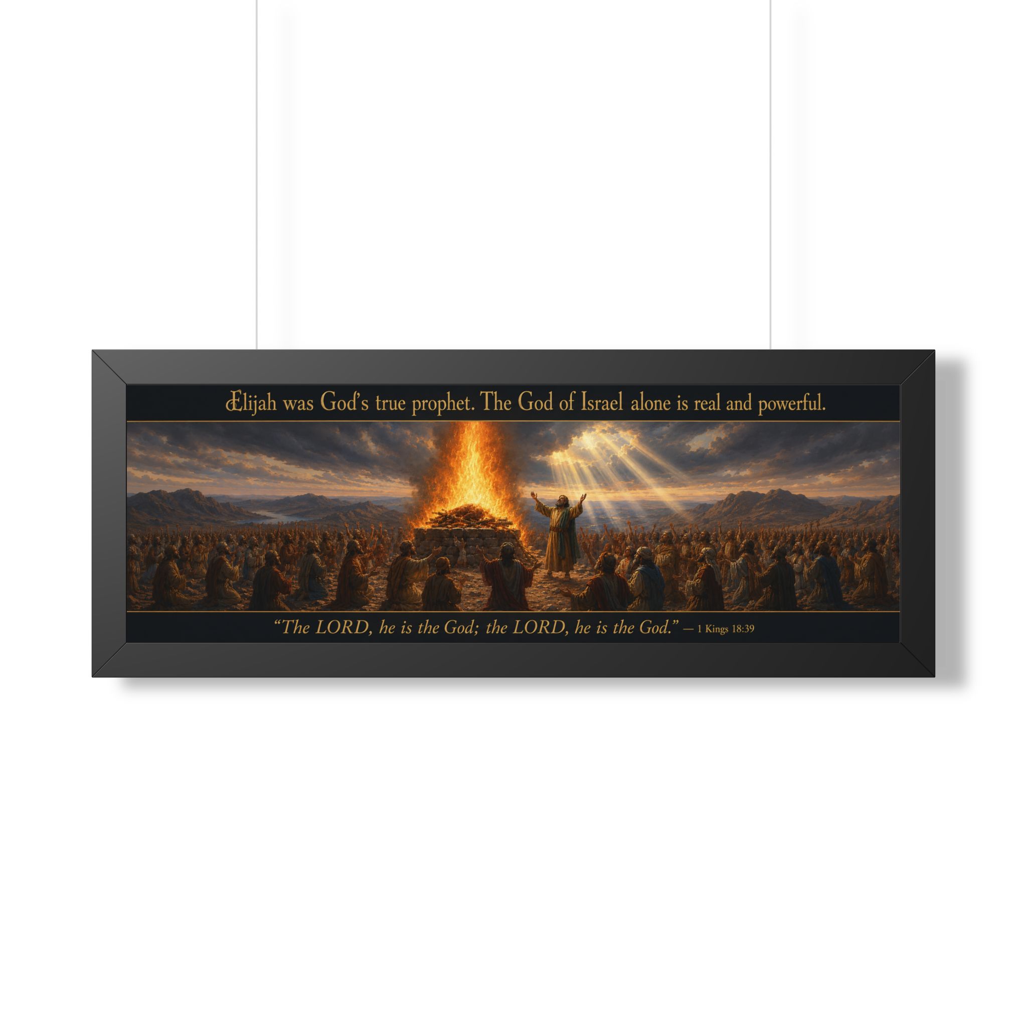 Elijah at Mount Carmel Landscape Wall Art | 1 Kings Biblical Prophet Decor | Faith Gift - Image 4