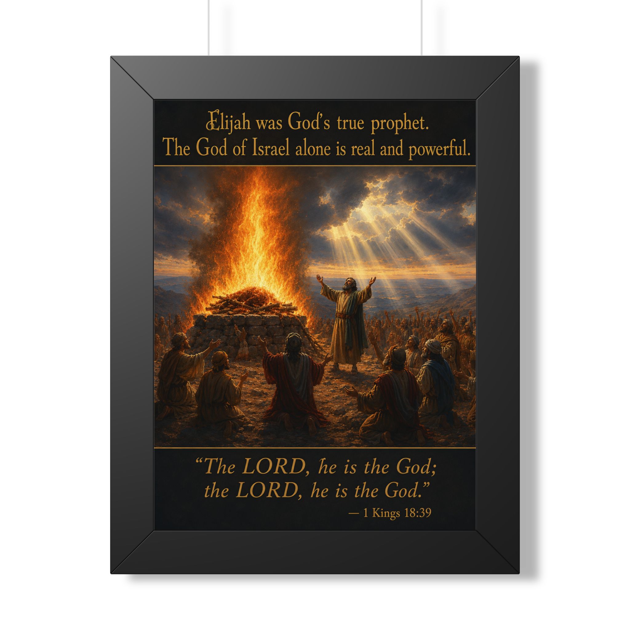 Elijah at Mount Carmel Portrait Wall Art | 1 Kings Biblical Prophet Decor | Faith Gift - Image 5