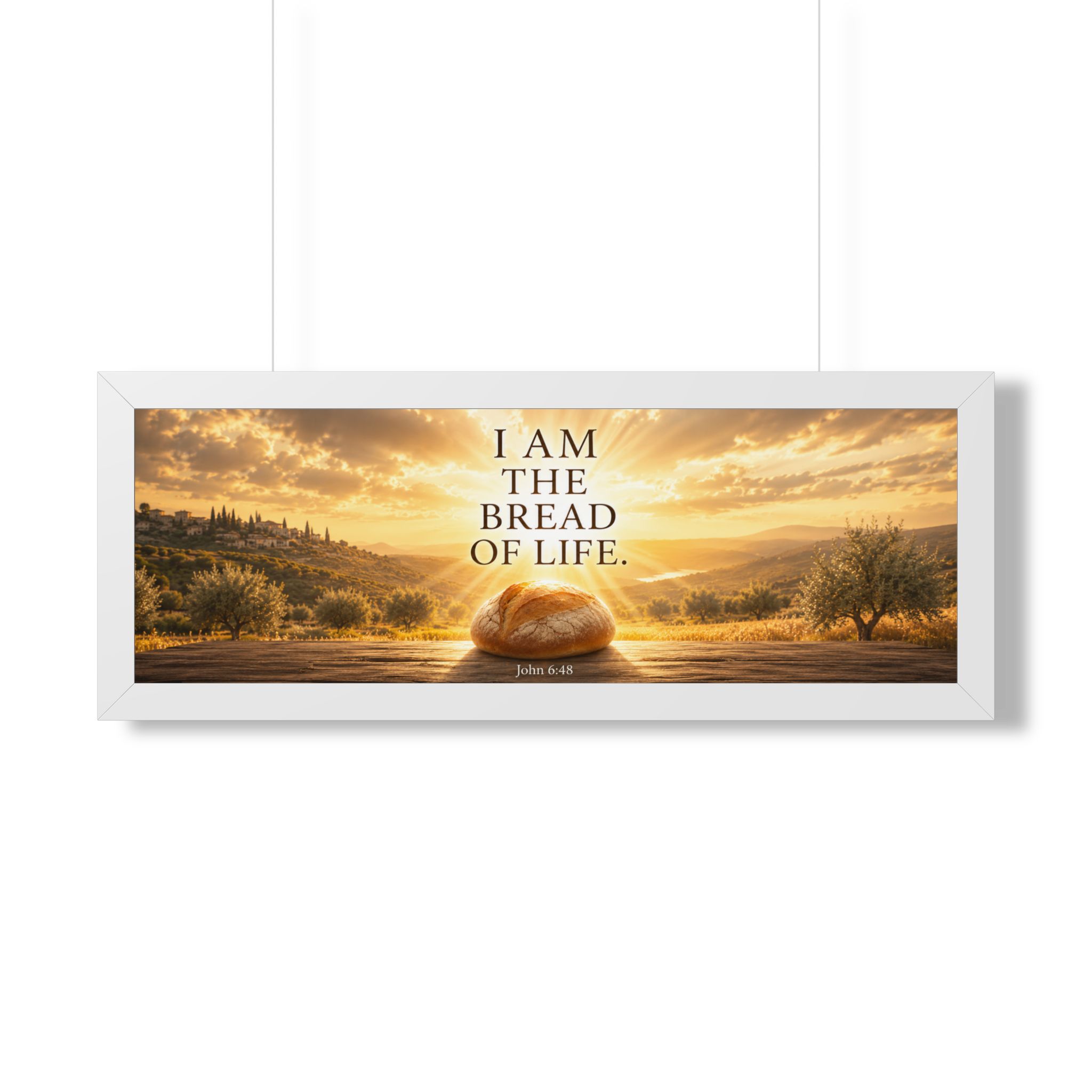I Am the Bread of Life John 6:48 Landscape Wall Art | Jesus Christian Kitchen Decor | Faith Gift - Image 3