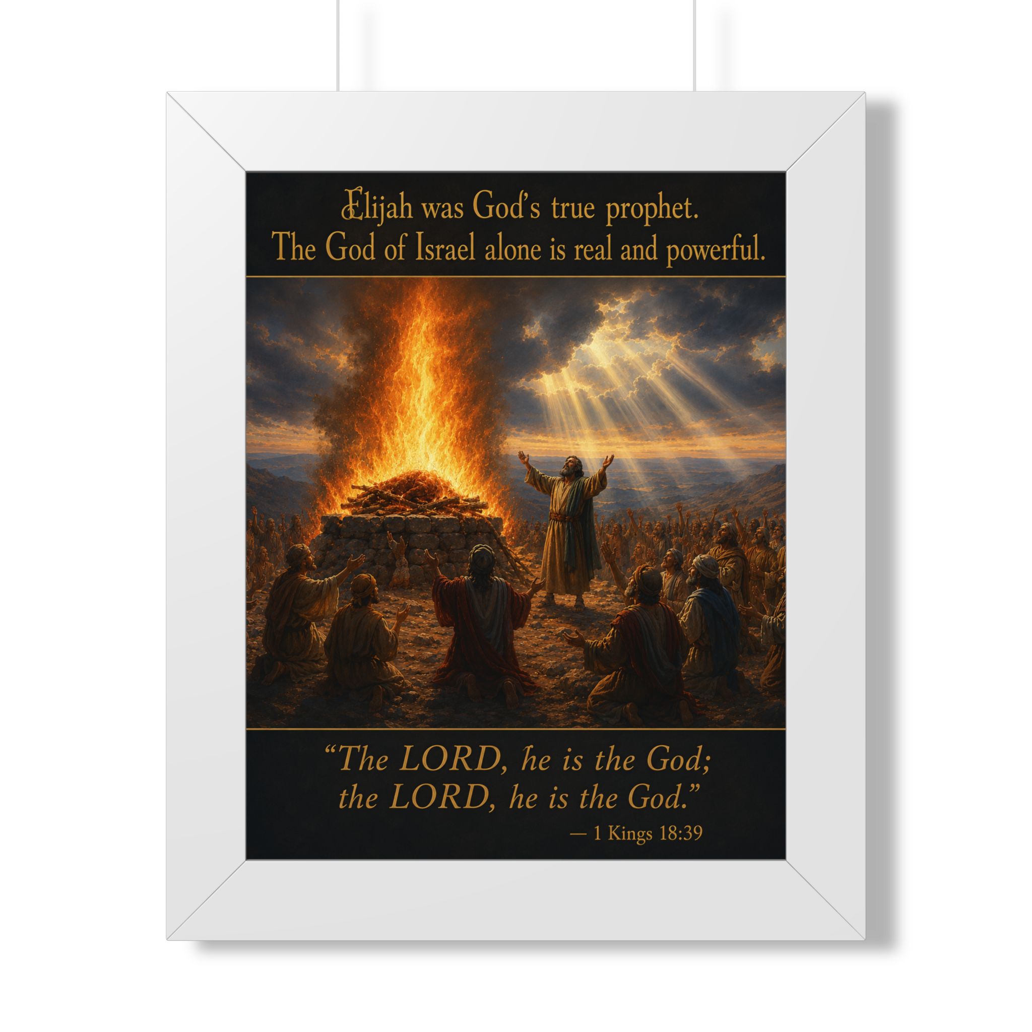 Elijah at Mount Carmel Portrait Wall Art | 1 Kings Biblical Prophet Decor | Faith Gift - Image 3