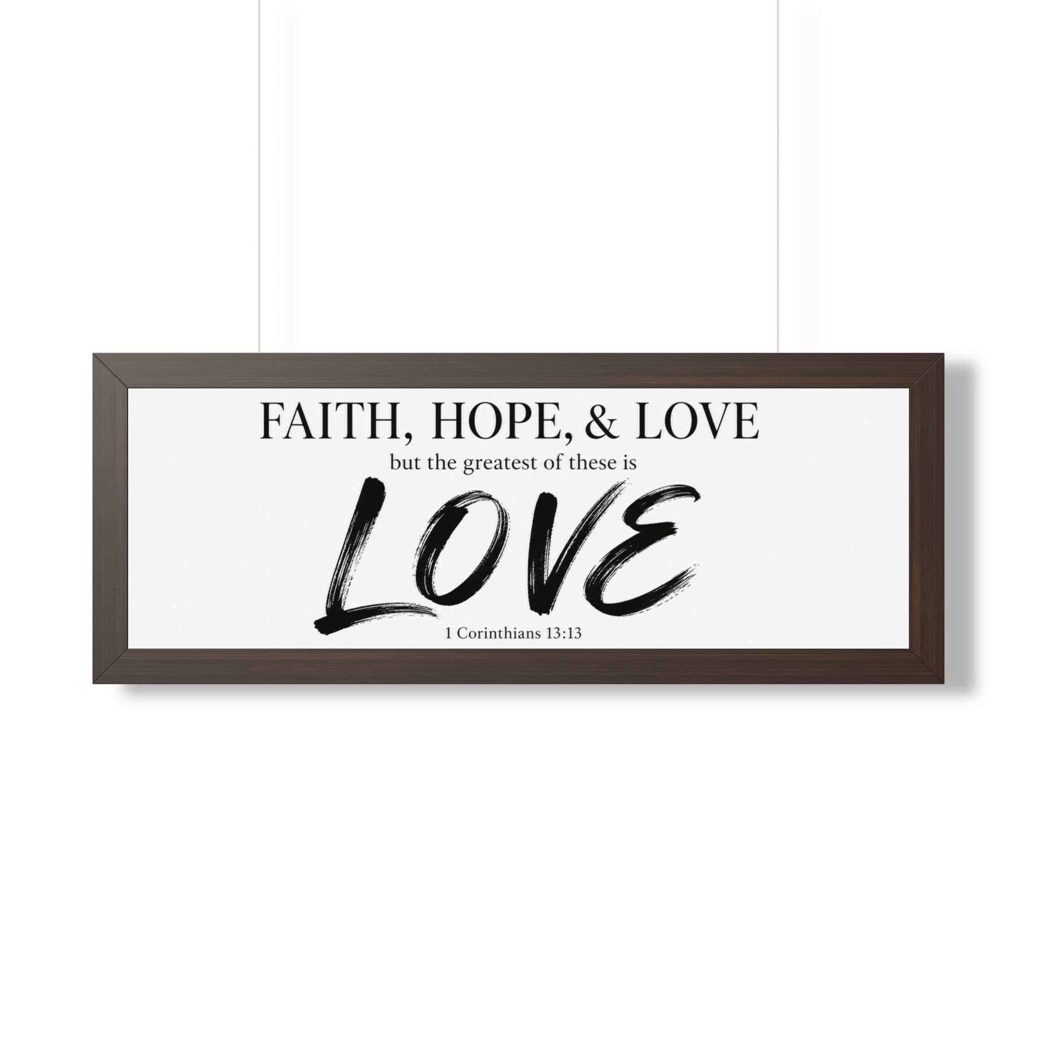Faith Hope Love 1 Corinthians 13:13 Landscape Wall Art | Christian Typography Decor | Christian Gift - Image 2