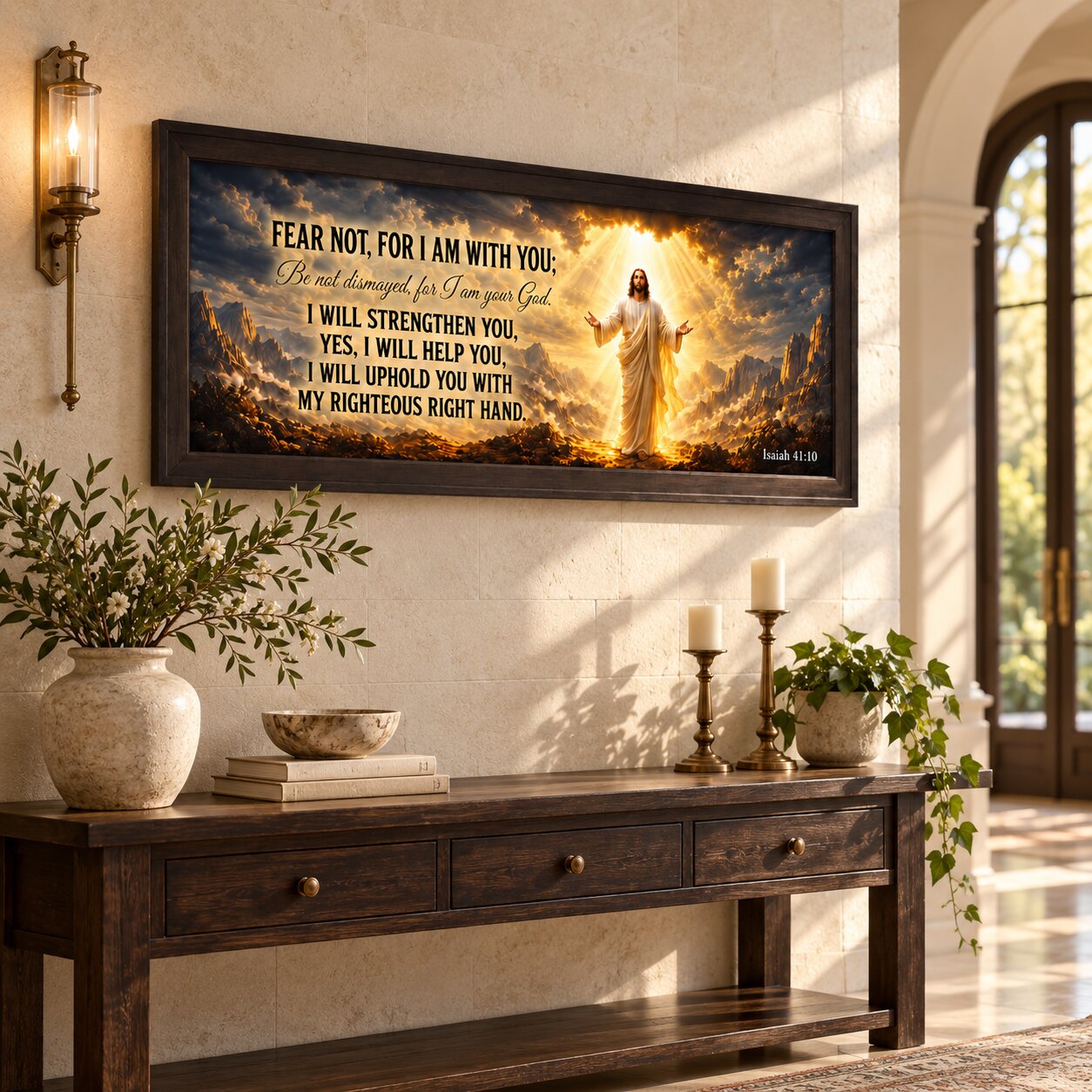 Fear Not Isaiah 41:10 Jesus Landscape Wall Art | Christian Courage & Comfort Decor | Faith Gift - Image 8