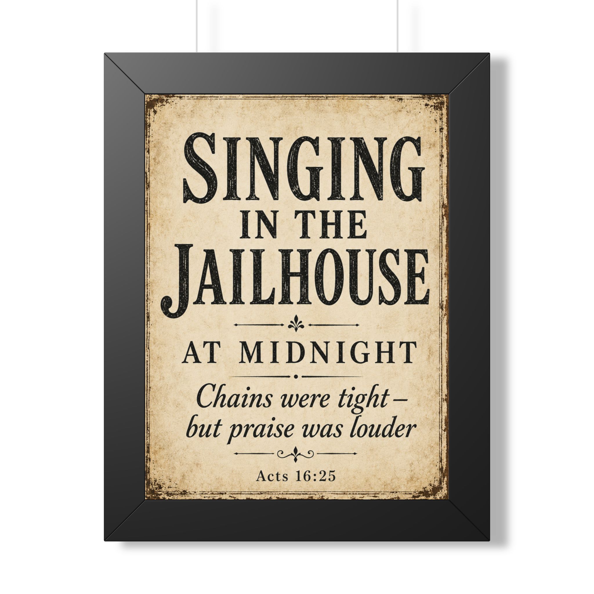 Singing in the Jailhouse at Midnight Acts 16:25 Portrait Wall Art | Paul and Silas Christian Decor | Faith Gift - Image 4