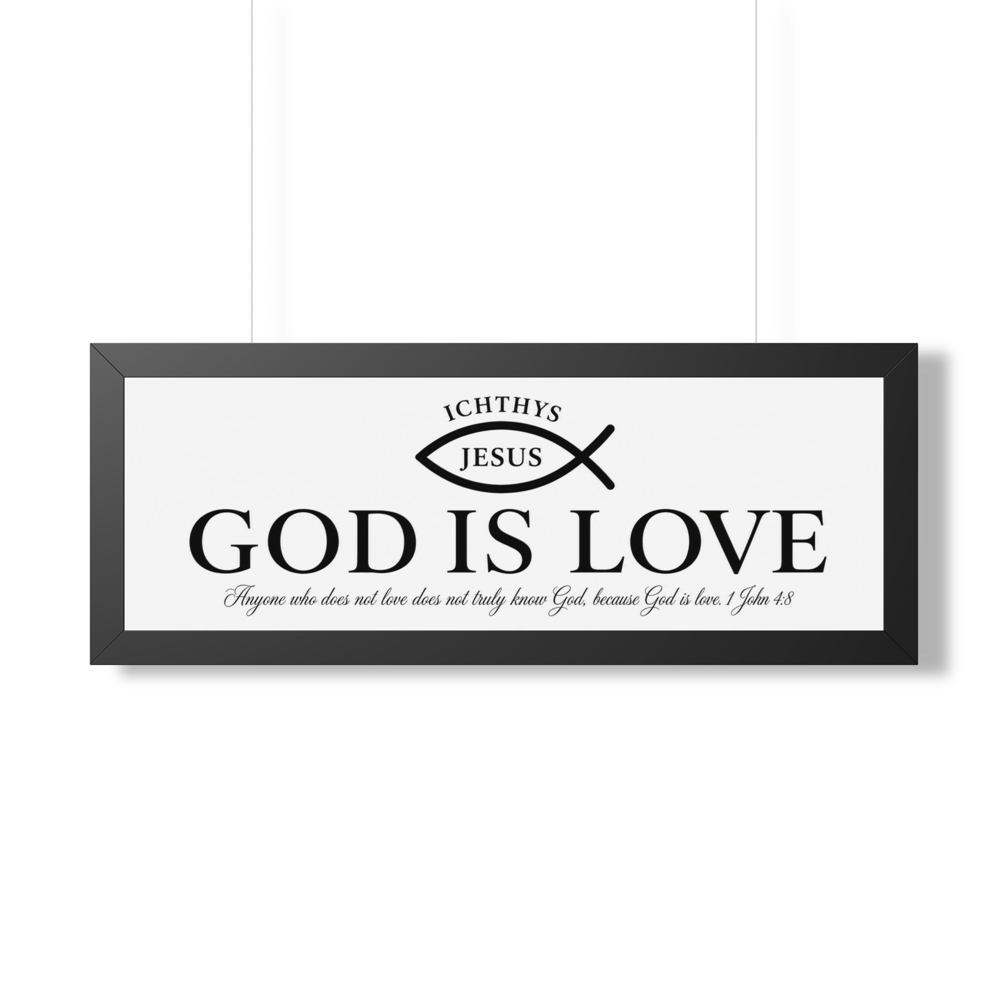 God Is Love 1 John 4:8 Ichthys Landscape Wall Art | Minimalist Christian Decor | Christian Gift - Image 4