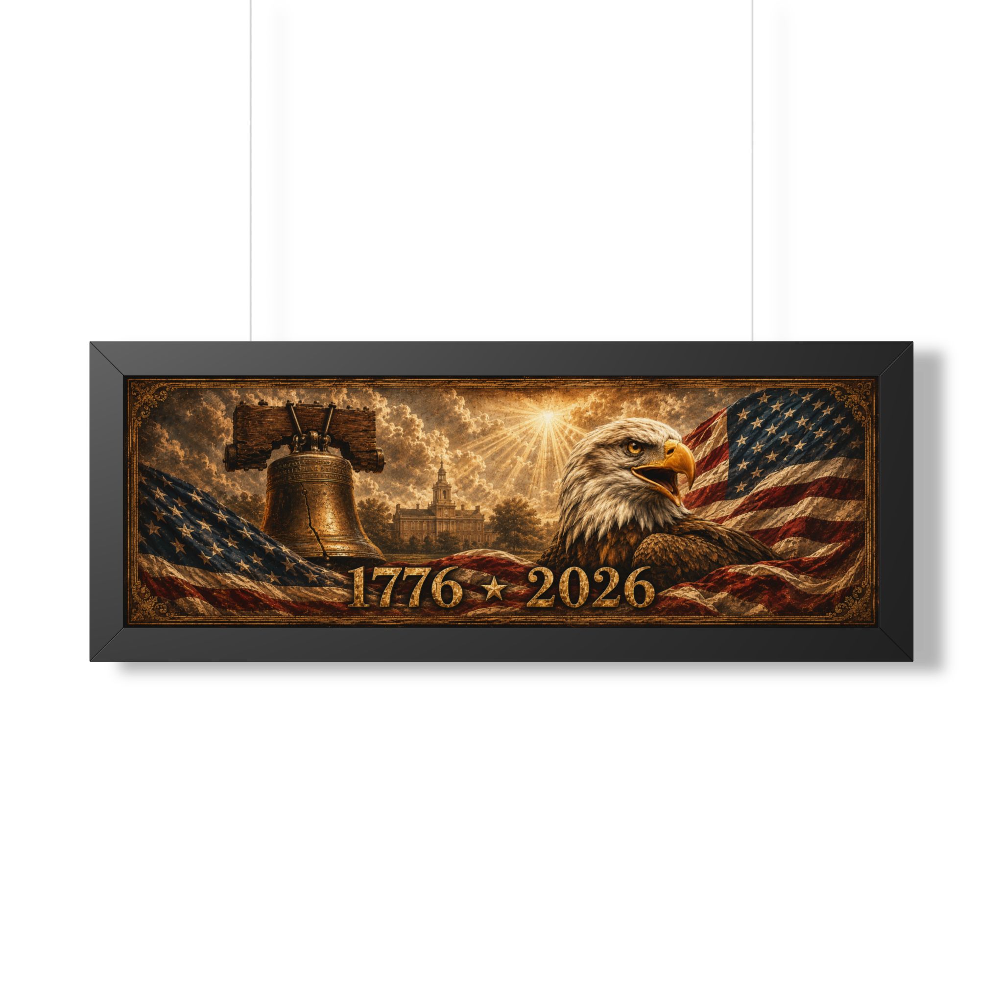 1776–2026 American Eagle & Liberty Bell Patriotic Landscape Wall Art | America’s 250th Anniversary | Patriotic Gift - Image 4