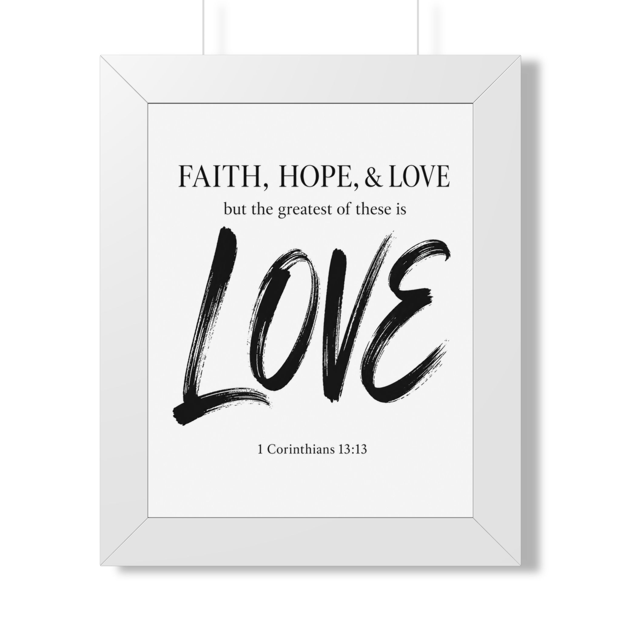 Faith Hope & Love 1 Corinthians 13:13 Portrait Wall Art | Christian Typography Decor | Christian Gift - Image 3