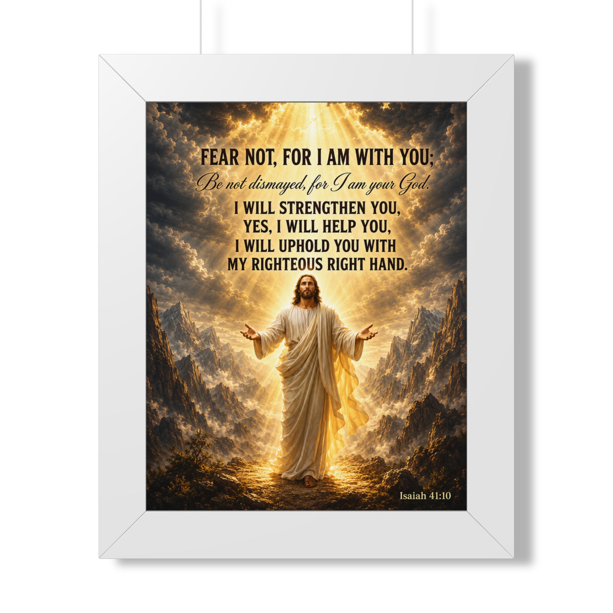 Fear Not Isaiah 41:10 Jesus Portrait Wall Art | Christian Courage & Comfort Decor | Faith Gift - Image 3