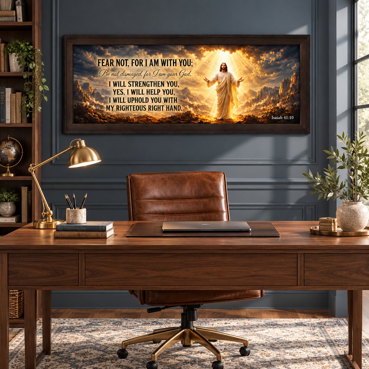 Fear Not Isaiah 41:10 Jesus Landscape Wall Art | Christian Courage & Comfort Decor | Faith Gift - Image 9
