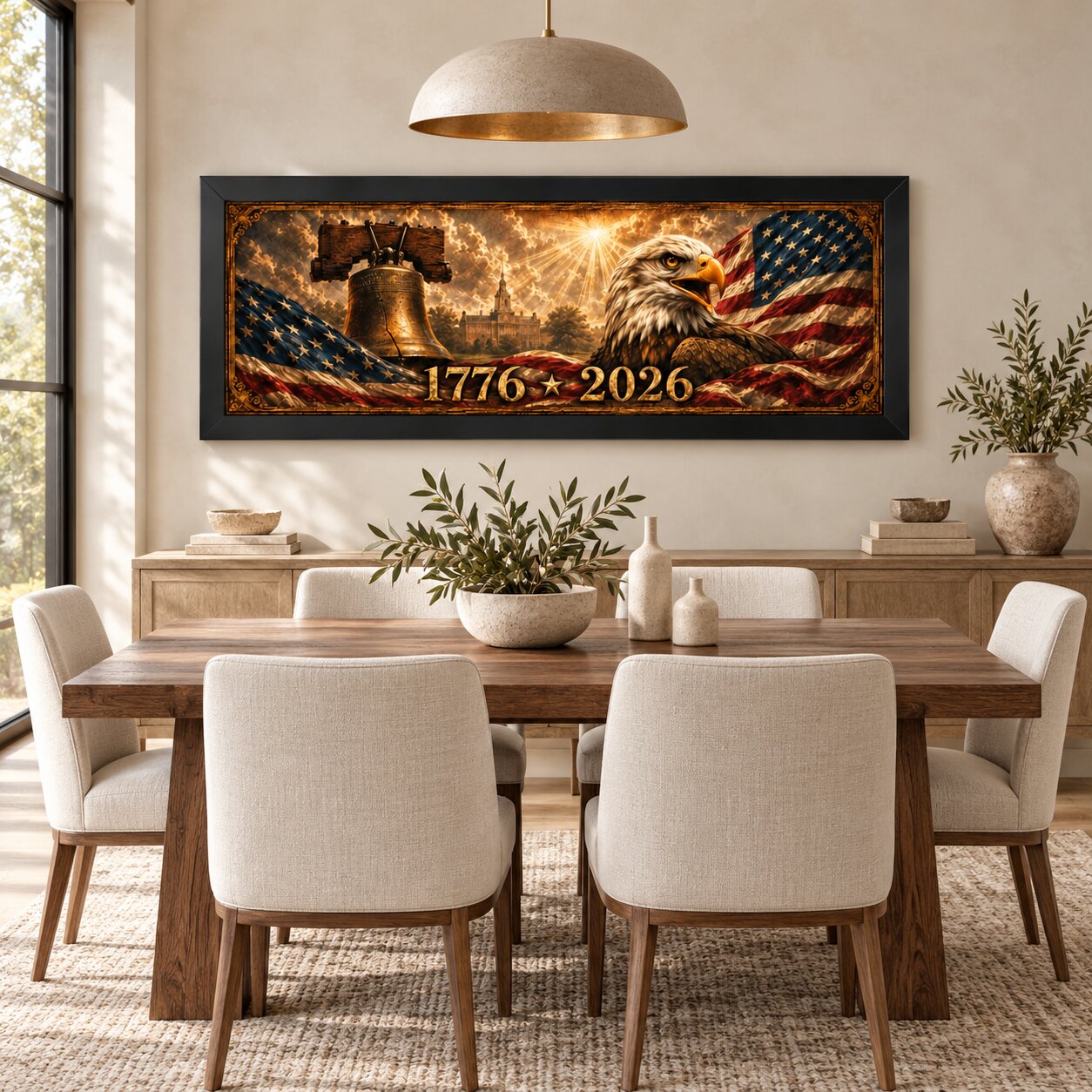 Bald Eagle & Liberty Bell Without God and the Bible Landscape Wall Art | American Faith & Freedom Decor | Patriotic Gift - Image 4