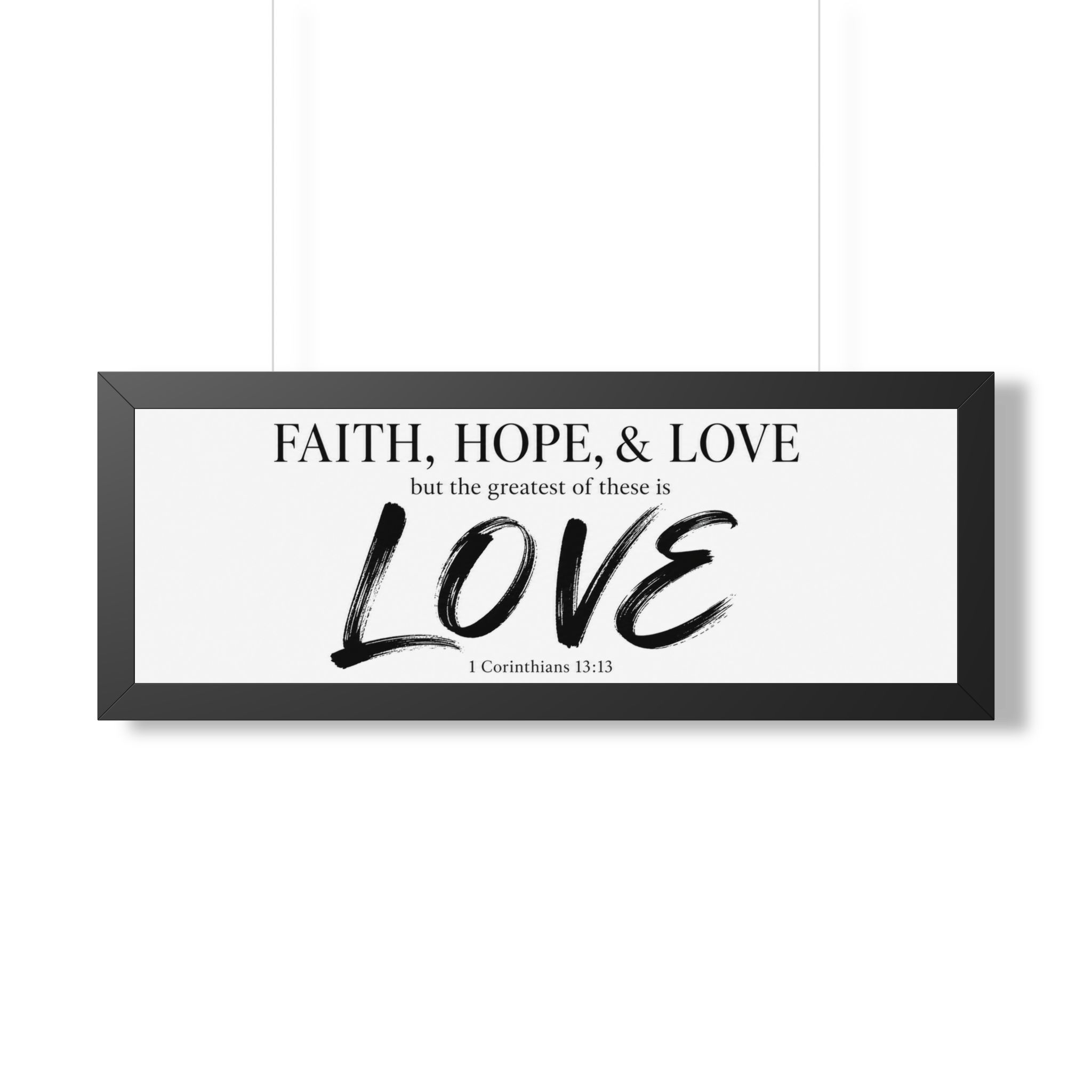 Faith Hope Love 1 Corinthians 13:13 Landscape Wall Art | Christian Typography Decor | Christian Gift - Image 4