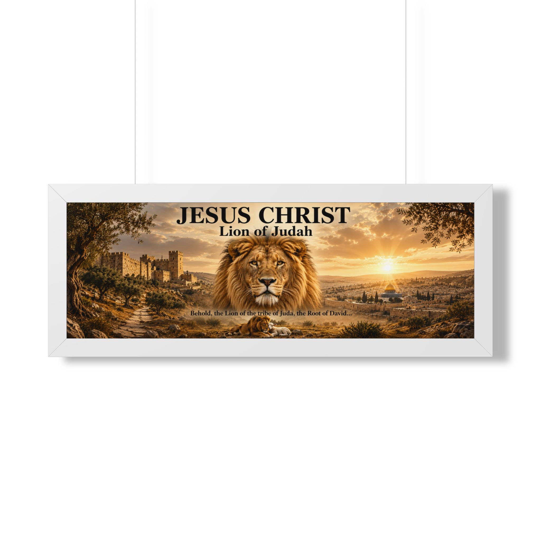 Jesus Christ Lion of Judah Landscape Wall Art | Revelation Christian Wall Decor | Faith Gift - Image 3