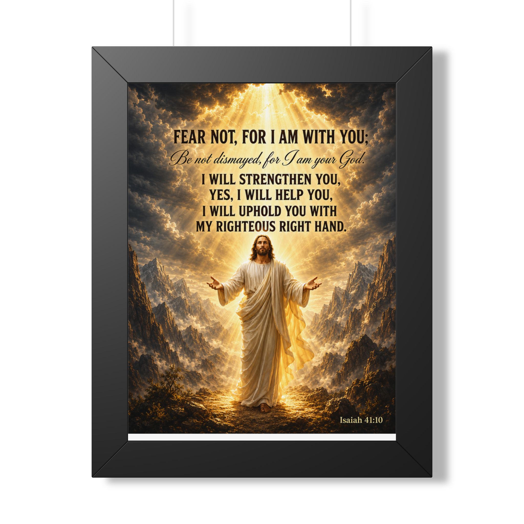 Fear Not Isaiah 41:10 Jesus Portrait Wall Art | Christian Courage & Comfort Decor | Faith Gift - Image 2