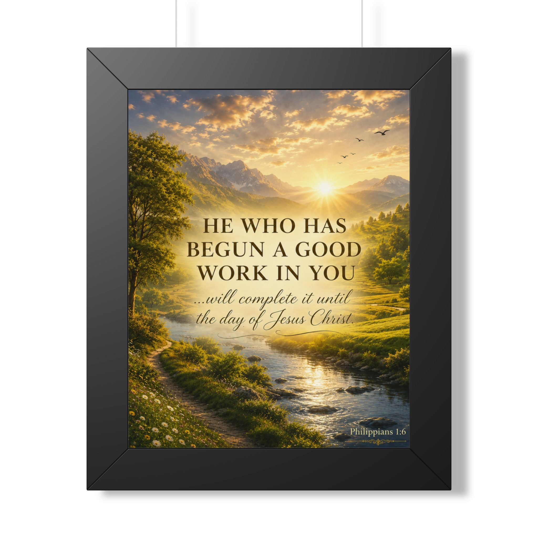 Philippians 1:6 He Who Began a Good Work Portrait Wall Art | Christian Encouragement Decor | Faith Gift - Image 4