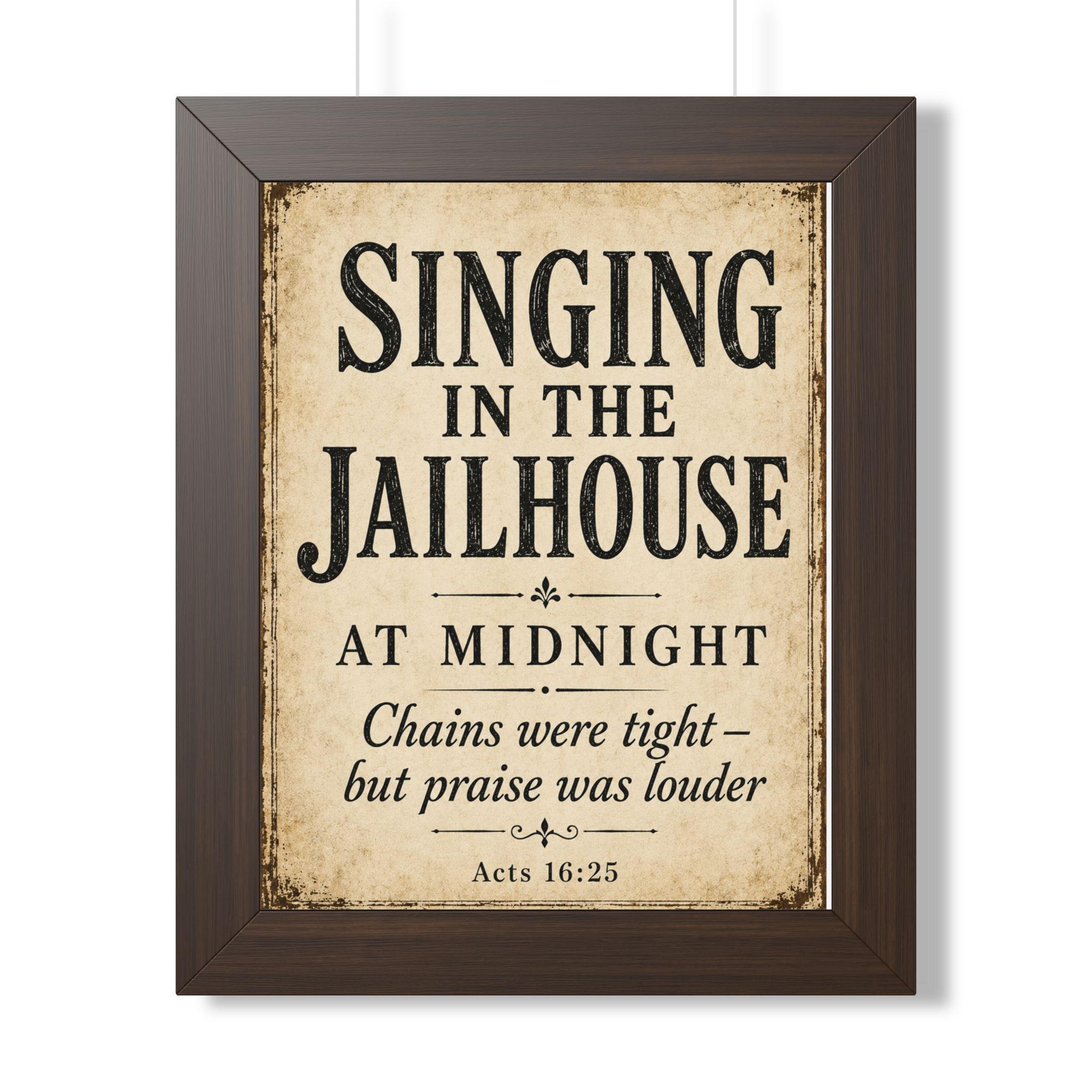 Singing in the Jailhouse at Midnight Acts 16:25 Portrait Wall Art | Paul and Silas Christian Decor | Faith Gift - Image 3
