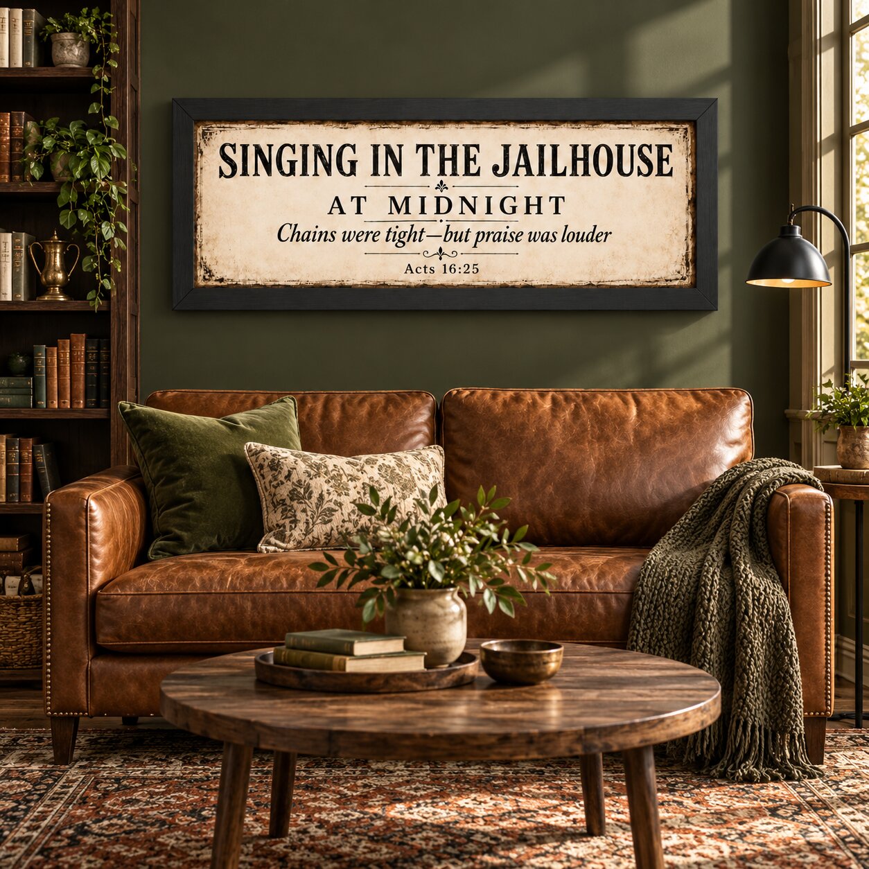 At Midnight Prayer & Praise Acts 16:25 Landscape Wall Art | Paul and Silas Scripture Decor | Faith Gift - Image 8