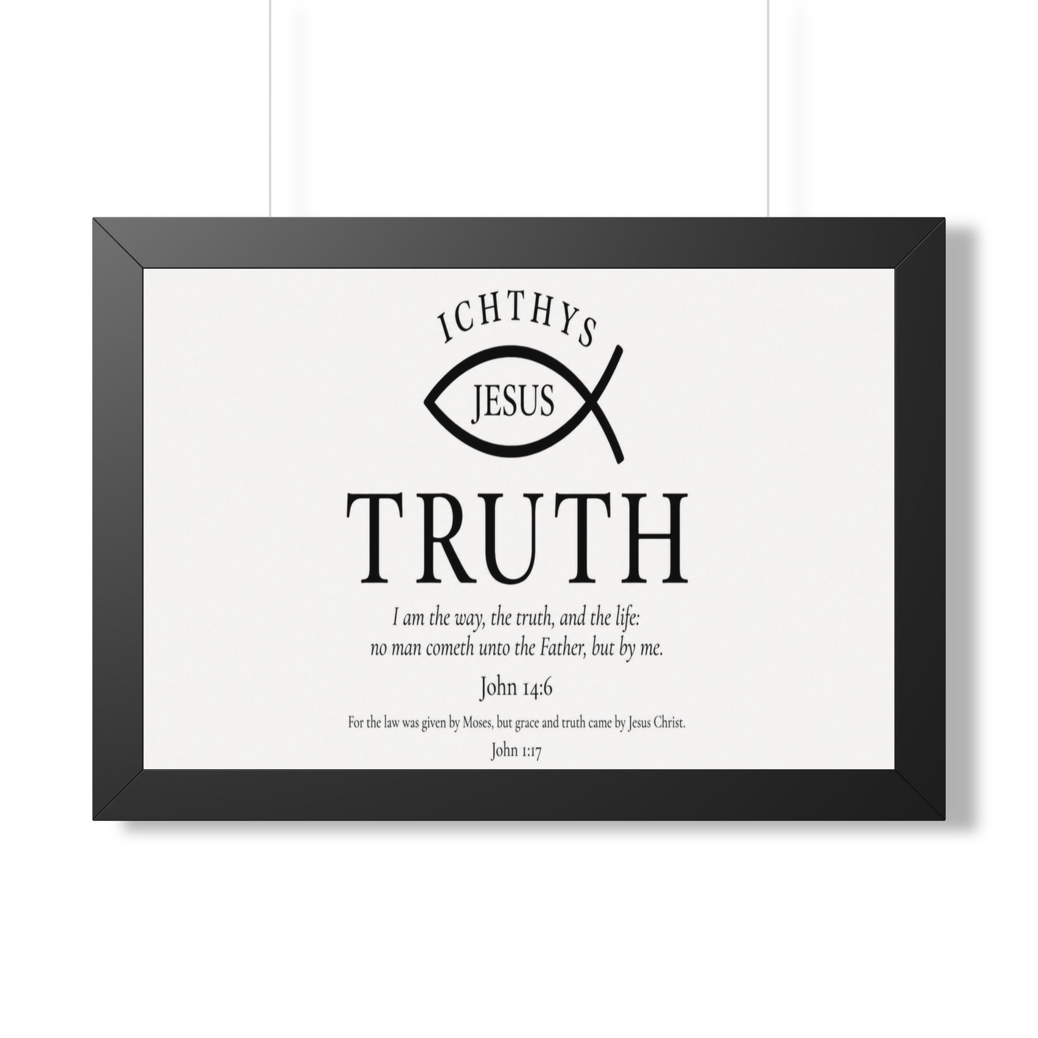Christian Truth Landscape Wall Art — ICHTHYS Jesus Bible Verse John 14:6 - Image 2
