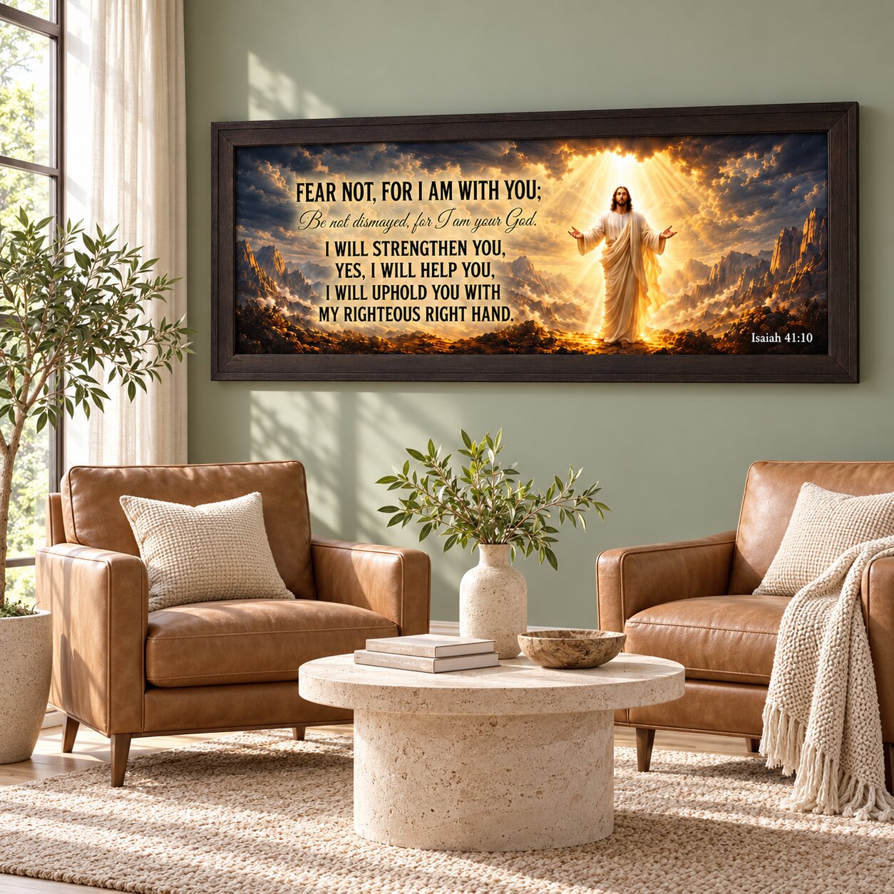 Fear Not Isaiah 41:10 Jesus Landscape Wall Art | Christian Courage & Comfort Decor | Faith Gift - Image 4
