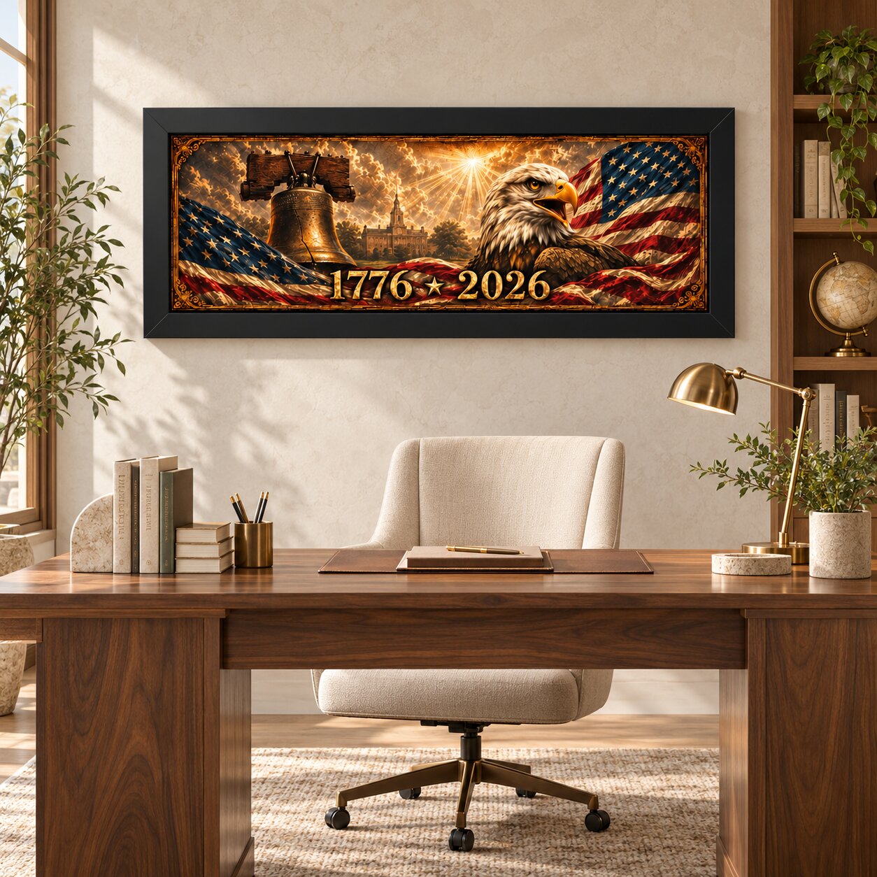 Bald Eagle & Liberty Bell Without God and the Bible Landscape Wall Art | American Faith & Freedom Decor | Patriotic Gift - Image 6