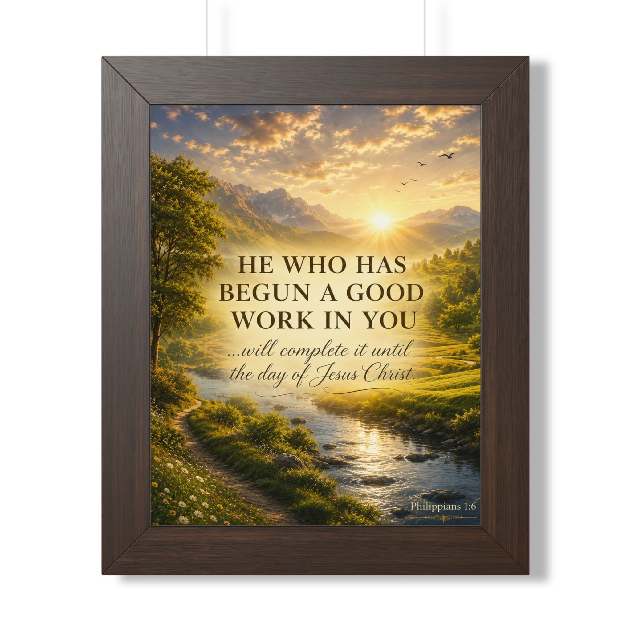 Philippians 1:6 He Who Began a Good Work Portrait Wall Art | Christian Encouragement Decor | Faith Gift - Image 3