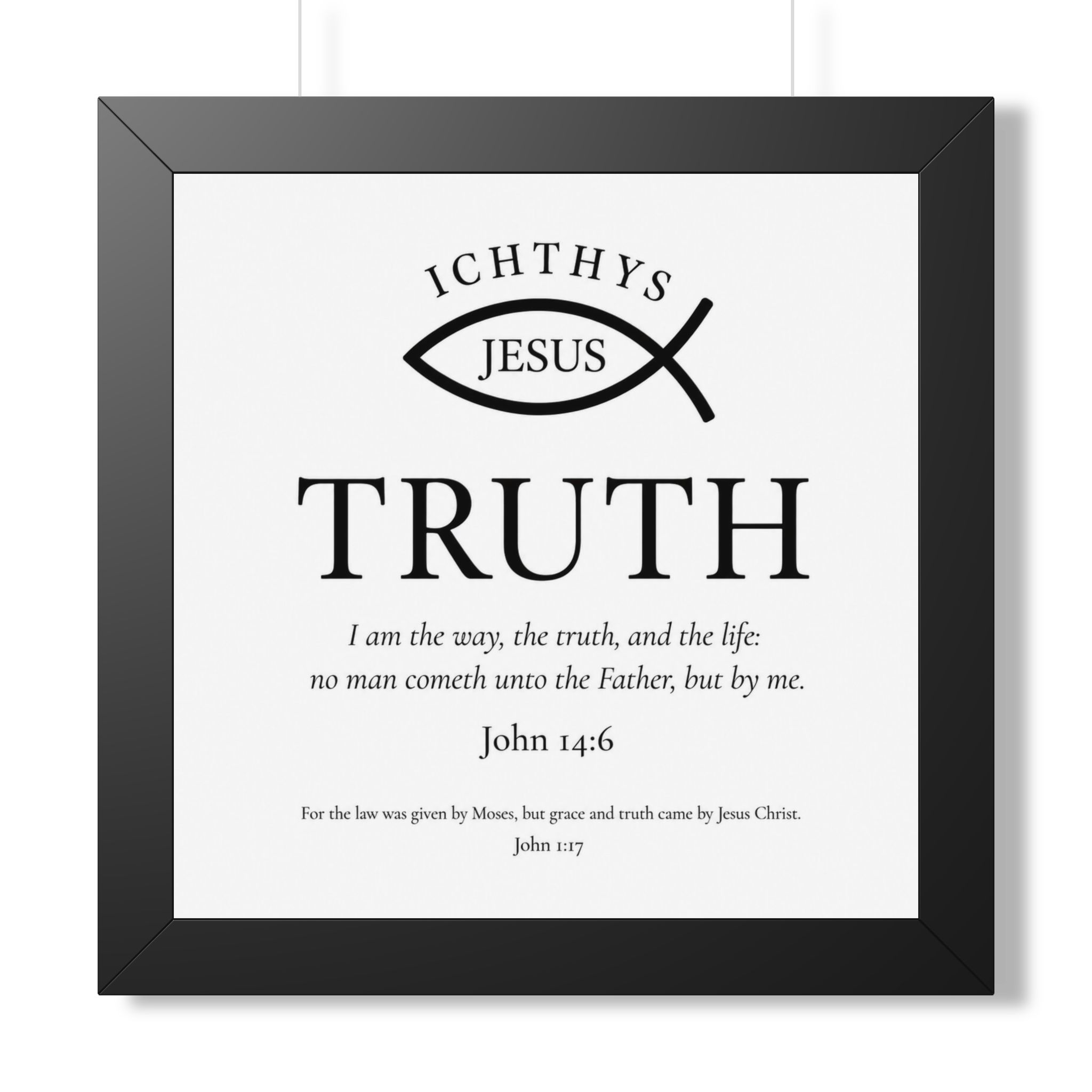 Christian Truth Portrait Wall Art — ICHTHYS Jesus Bible Verse John 14:6 - Image 2