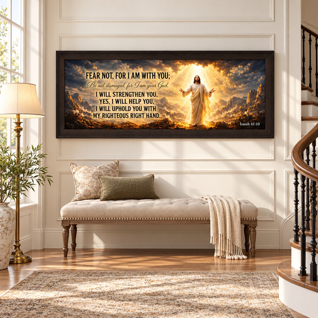 Fear Not Isaiah 41:10 Jesus Landscape Wall Art | Christian Courage & Comfort Decor | Faith Gift - Image 6