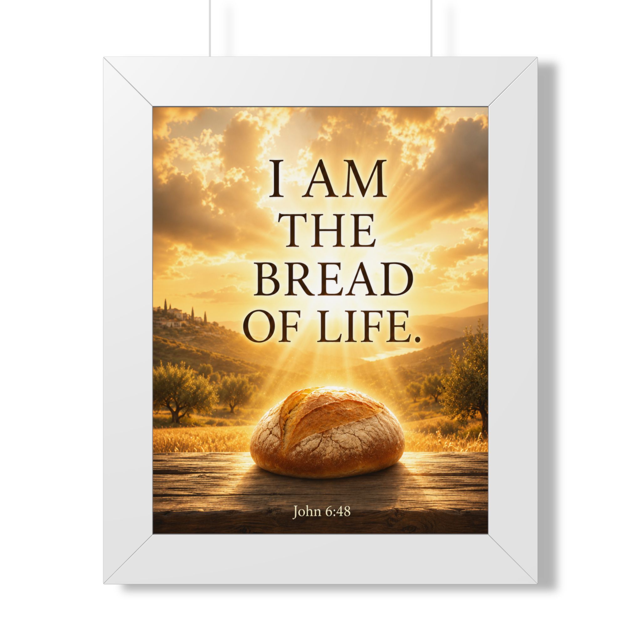 I Am the Bread of Life John 6:48 Portrait Wall Art | Jesus Christian Kitchen Decor | Faith Gift - Image 2