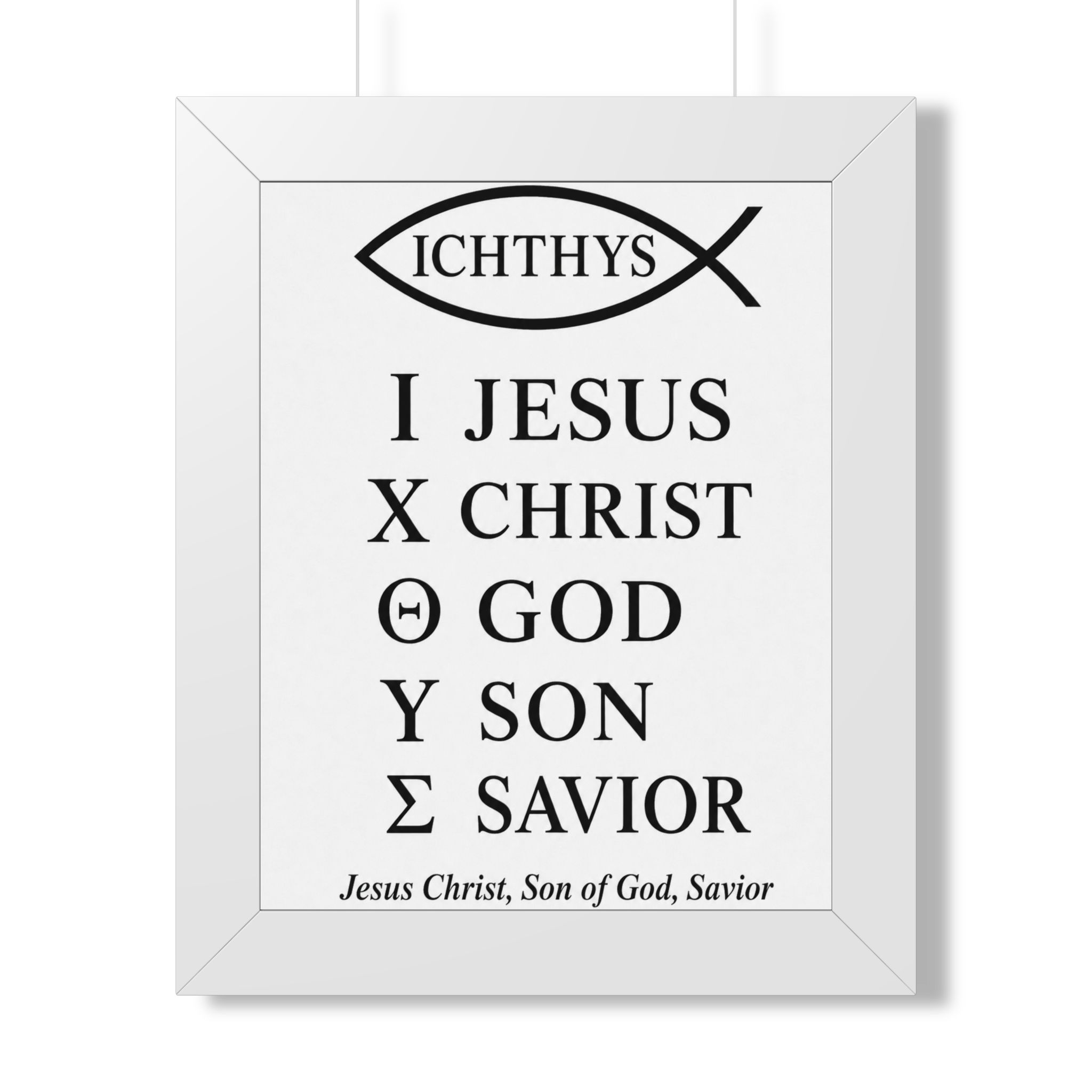 Minimal Ichthys Christian Typography Portrait Wall Art | Modern Faith Wall Decor | Faith Gift - Image 2