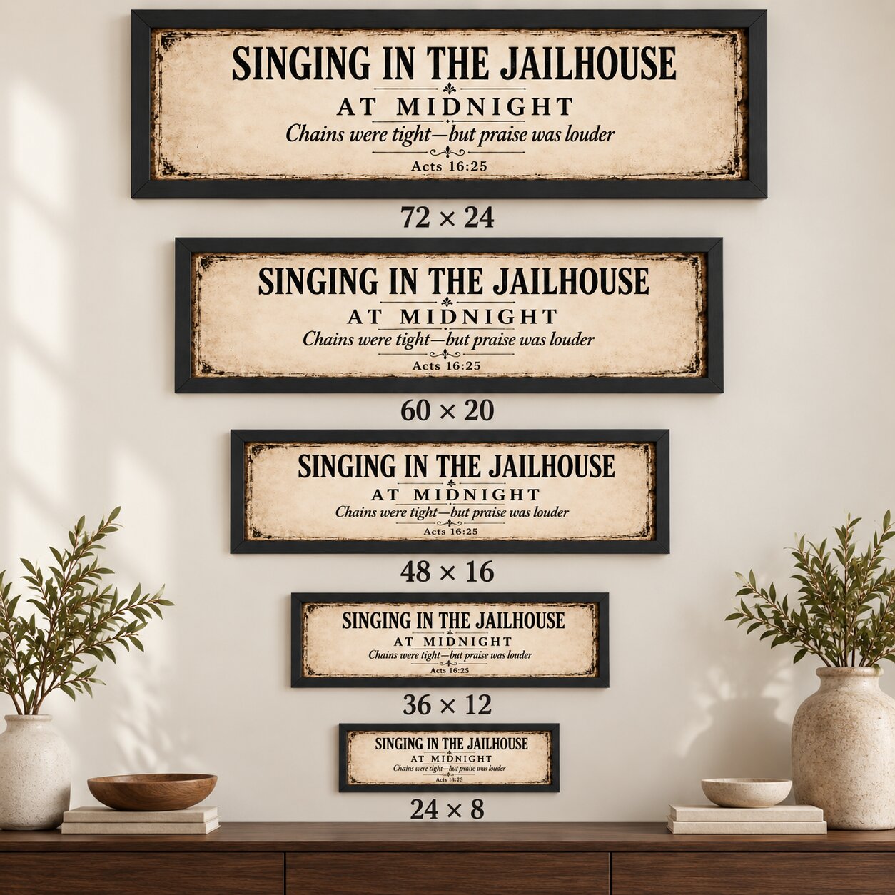 At Midnight Prayer & Praise Acts 16:25 Landscape Wall Art | Paul and Silas Scripture Decor | Faith Gift - Image 10