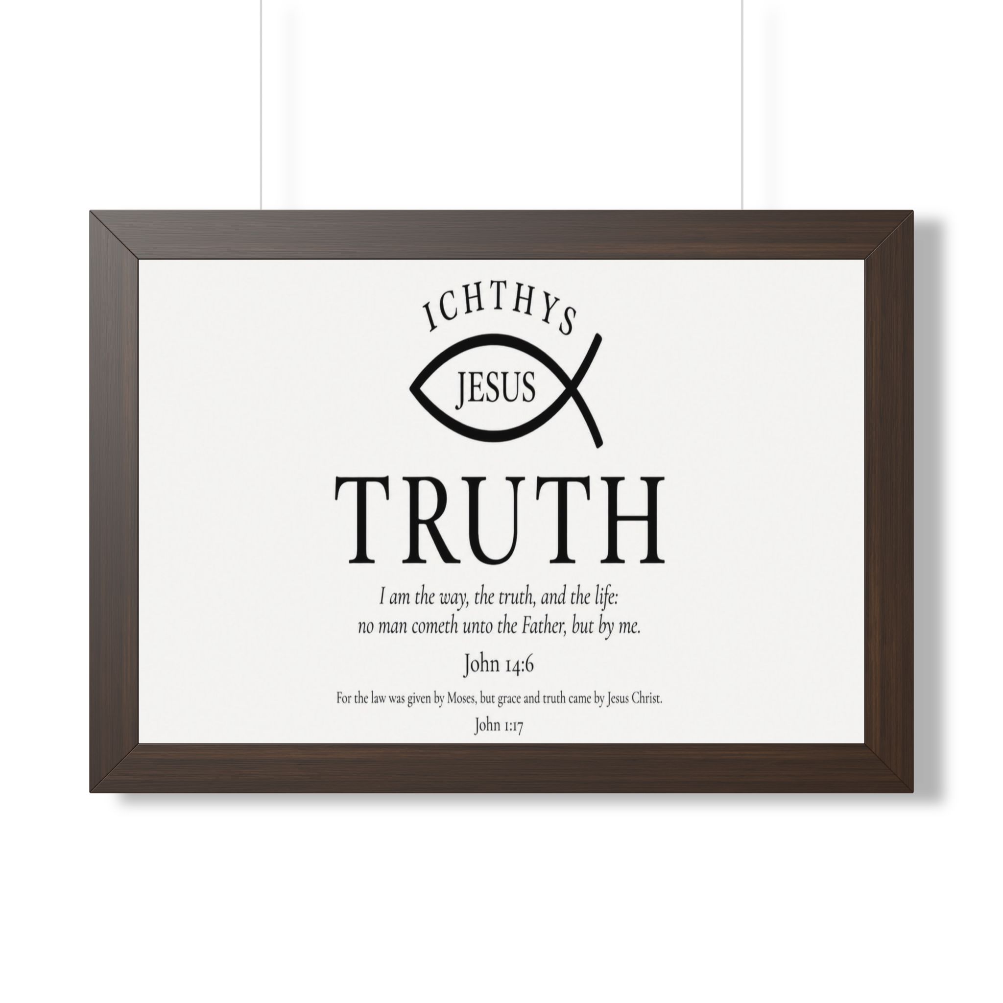 Christian Truth Landscape Wall Art — ICHTHYS Jesus Bible Verse John 14:6 - Image 4