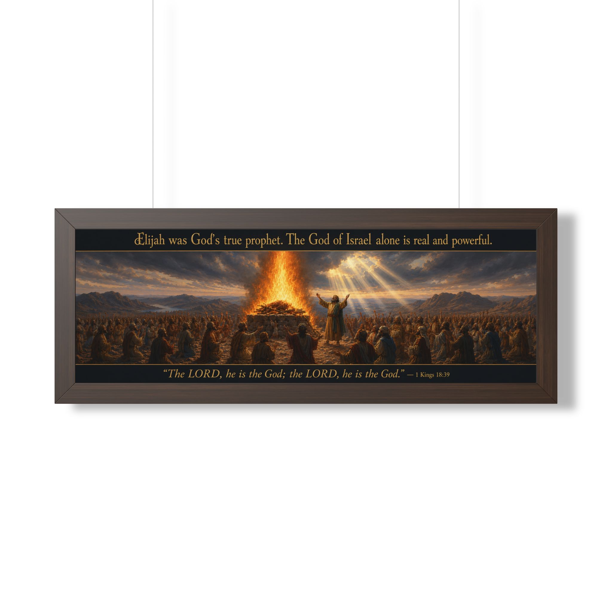 Elijah at Mount Carmel Landscape Wall Art | 1 Kings Biblical Prophet Decor | Faith Gift - Image 2
