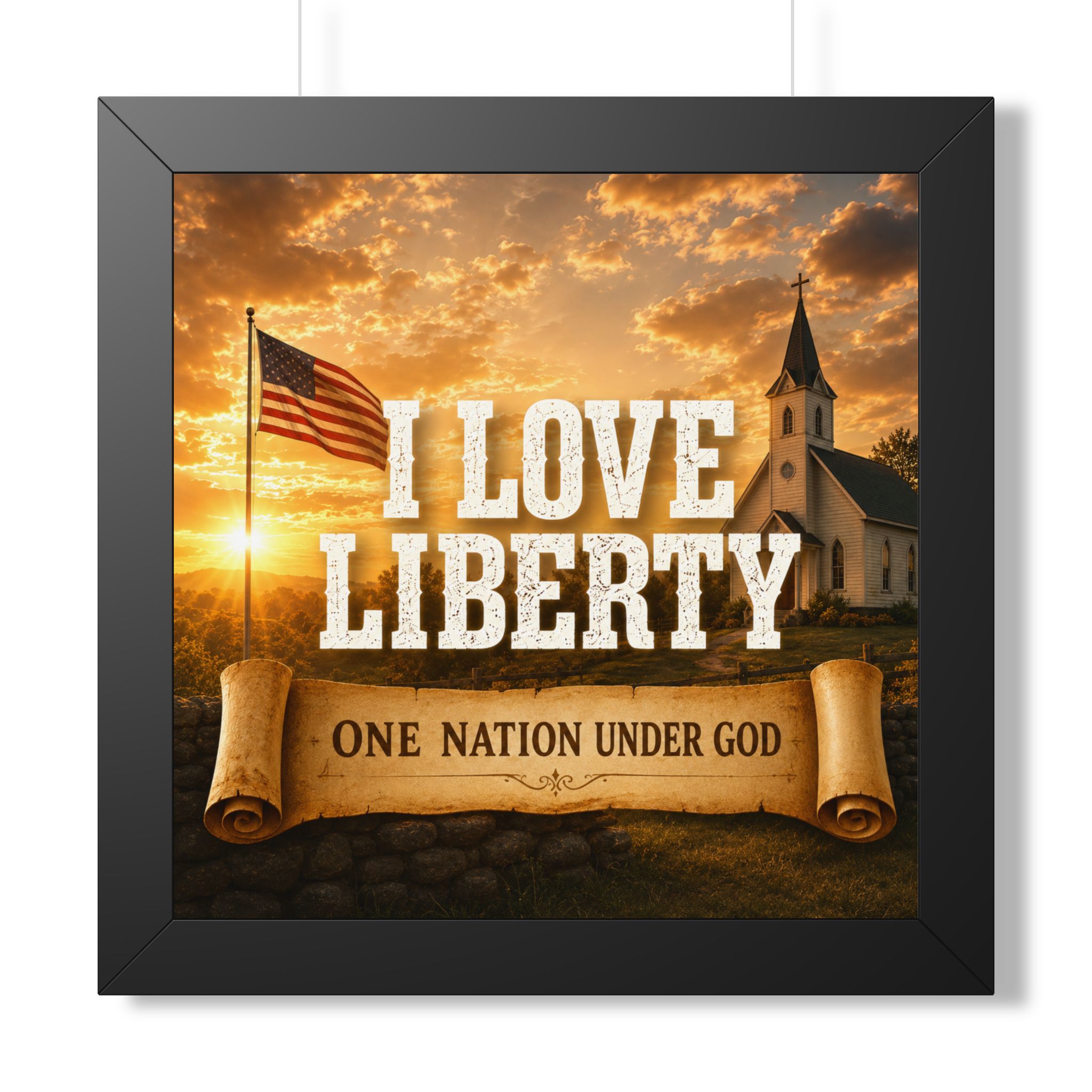 I Love Liberty One Nation Under God Portrait Wall Art | Patriotic Christian Decor | Patriotic Gift - Image 2
