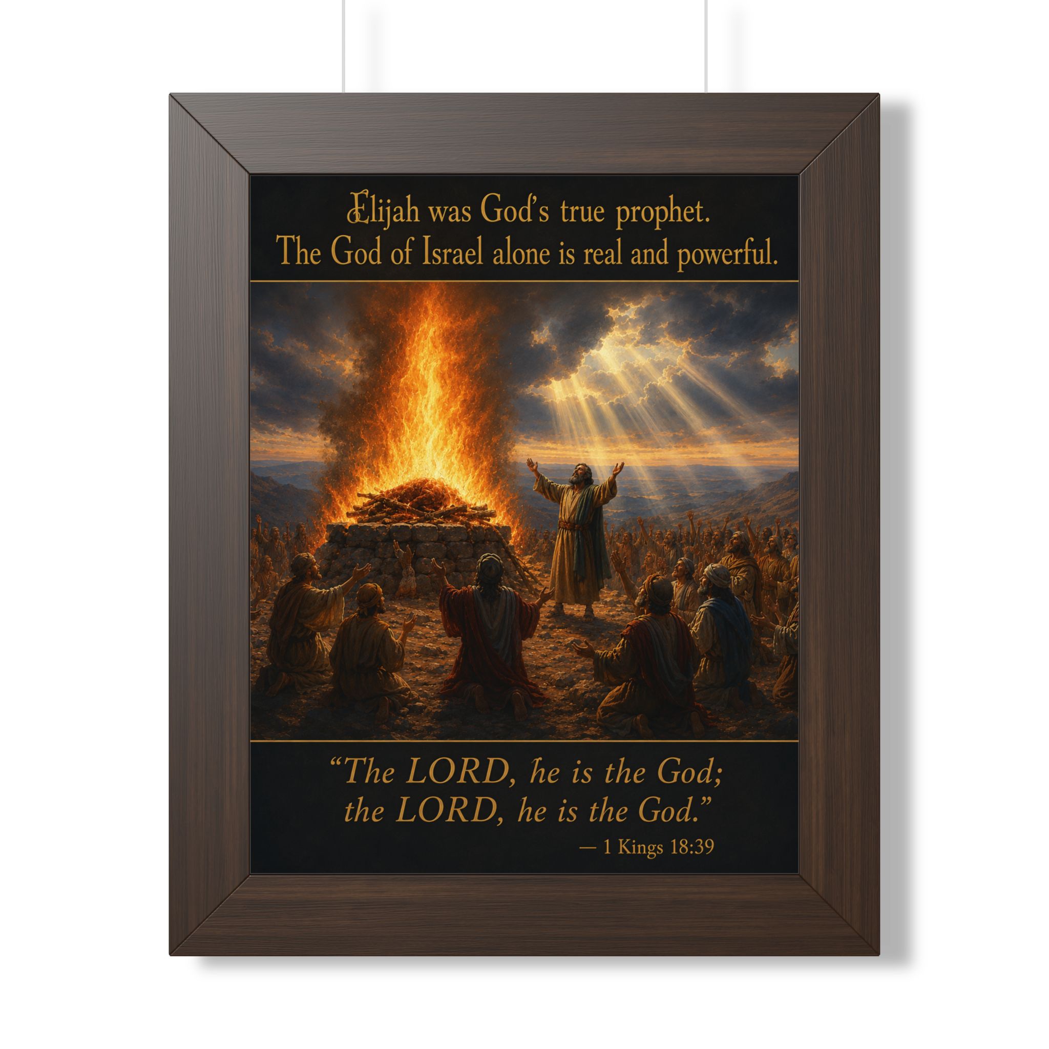 Elijah at Mount Carmel Portrait Wall Art | 1 Kings Biblical Prophet Decor | Faith Gift - Image 4