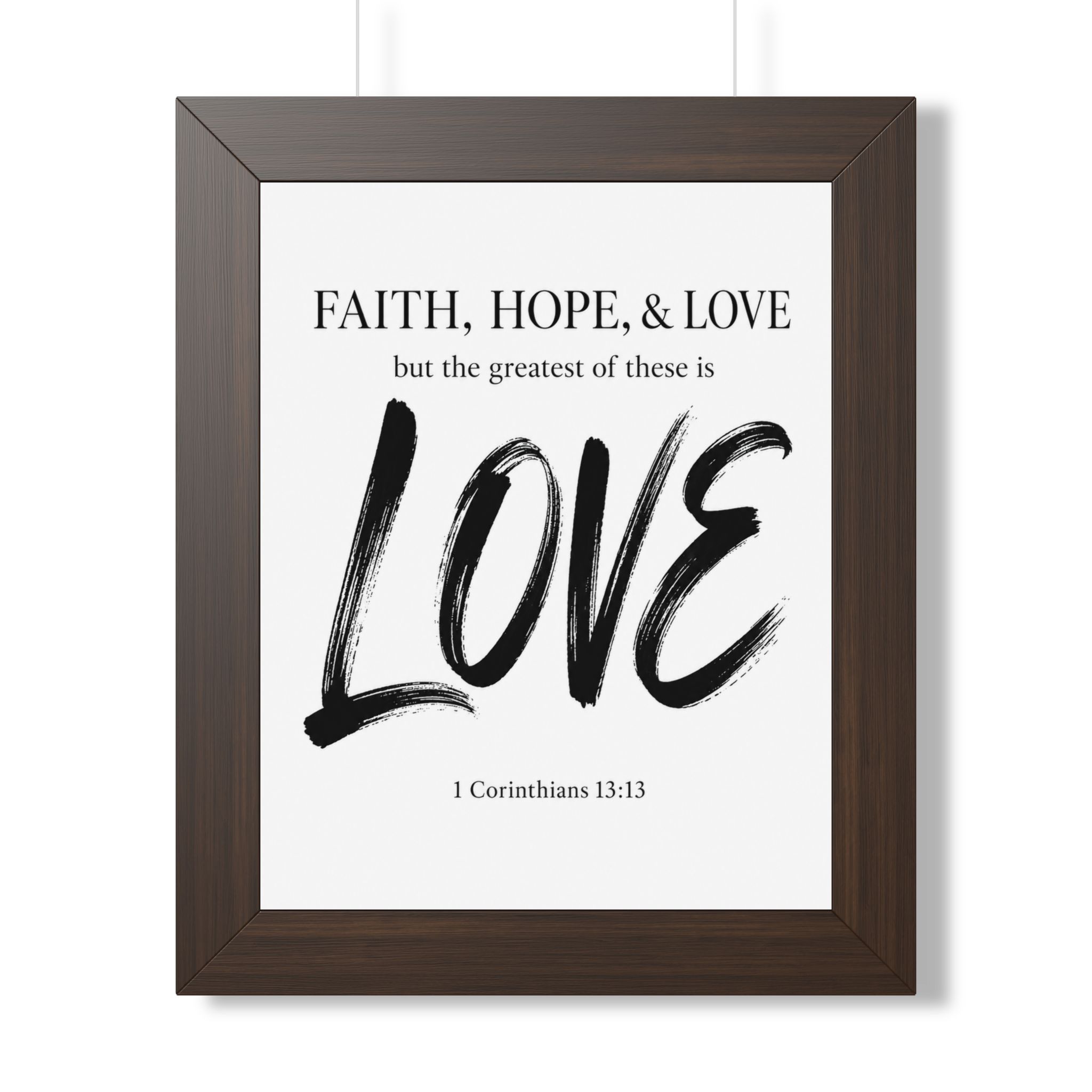 Faith Hope & Love 1 Corinthians 13:13 Portrait Wall Art | Christian Typography Decor | Christian Gift - Image 4