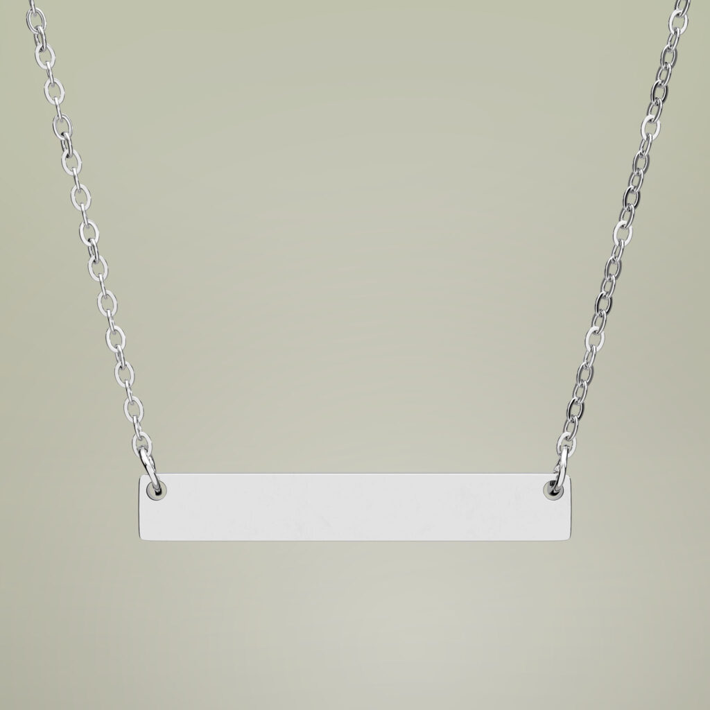 Blank stainless steel horizontal bar necklace