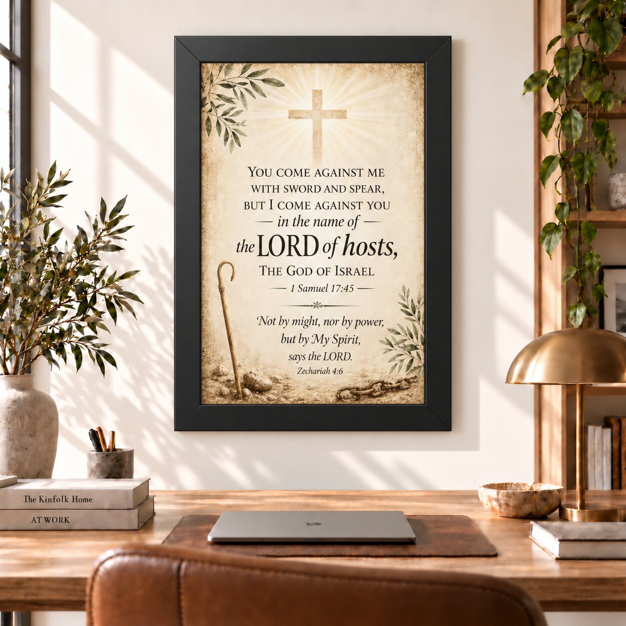 Lord of Hosts Scripture Portrait Wall Art | Powerful Christian Bible Verse Decor | Faith Gift