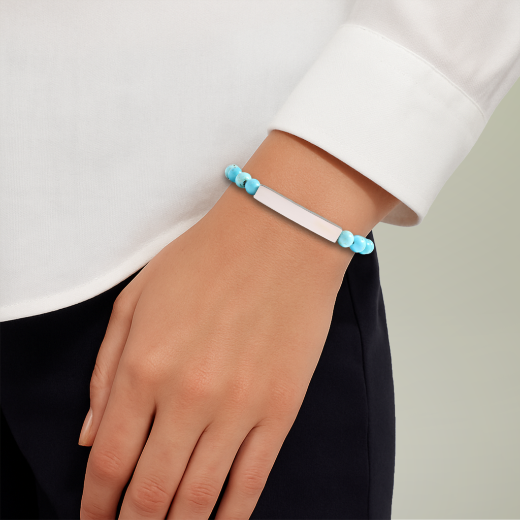 Natural Stone Stretch Bar Bracelet — supplier product photograph