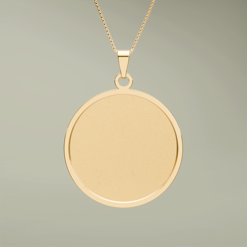Blank round border photo pendant with gold-plated finish