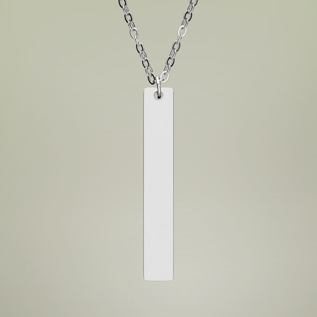 Blank vertical bar necklace — Stainless Steel