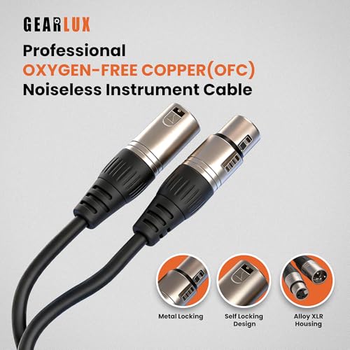 Gearlux XLR Microphone Cable, Fully Balanced, Male to Female, 25 Feet - 3 Pack - Image 2