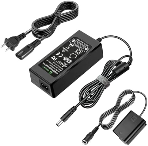 NP-FW50 Dummy Battery, for Sony ZV-E10 Dummy Battery, AC-PW20 Power Supply AC Adapter Kit, for Sony Alpha ZVE10 A6400 A6000 A6100 A6300 A6500 A7 A7II A7S A7SII RX10 II IV Cameras.