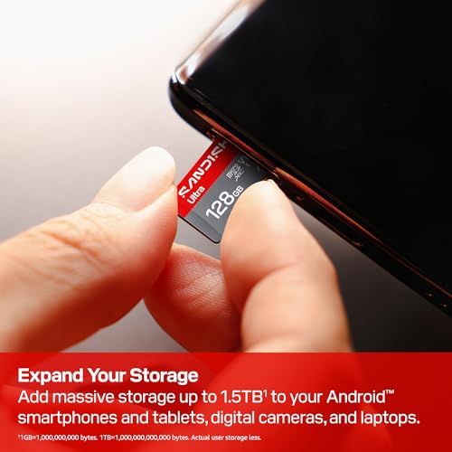 SANDISK 128GB Ultra microSD Card + Adapter, Up to 195MB/s Read Speeds - Image 2