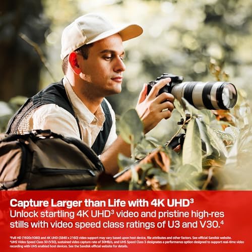 SanDisk 256GB Extreme PRO SD UHS-I Card, Up to 250MB/s Read and 170MB/s Write, 4K UHD, Full HD, U3, V30, SDSDXXJ-256G-GSCIN - Image 2