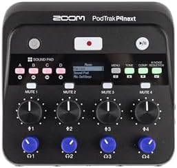 Zoom PodTrak P4next Podcast Recorder with 4 Inputs + AI Noise Reduction