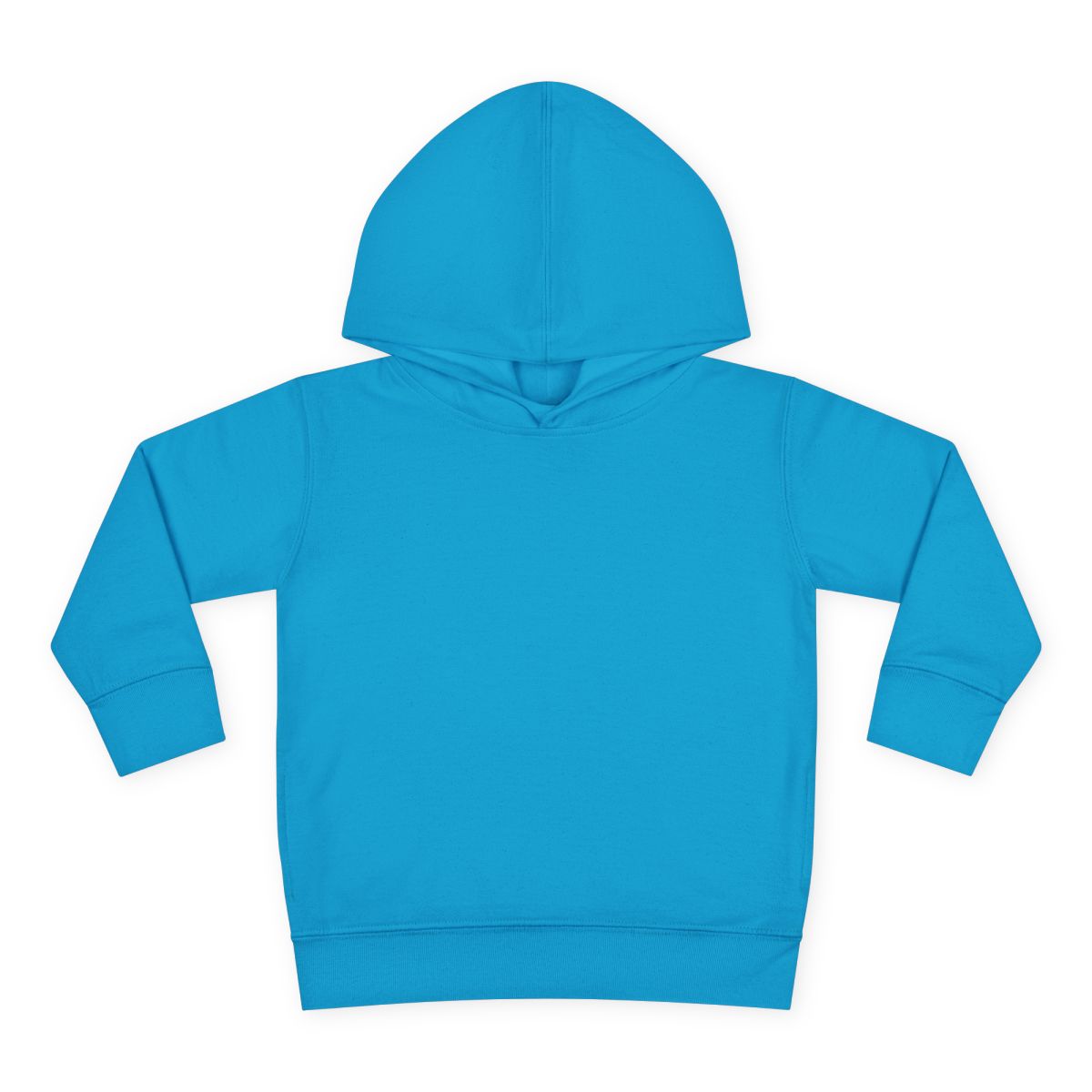 Personalized Toddler Hoodie in Turquoise, blank front view